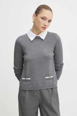 Sveter Morgan MSHIRT dámsky, šedá farba, tenký, MSHIRT