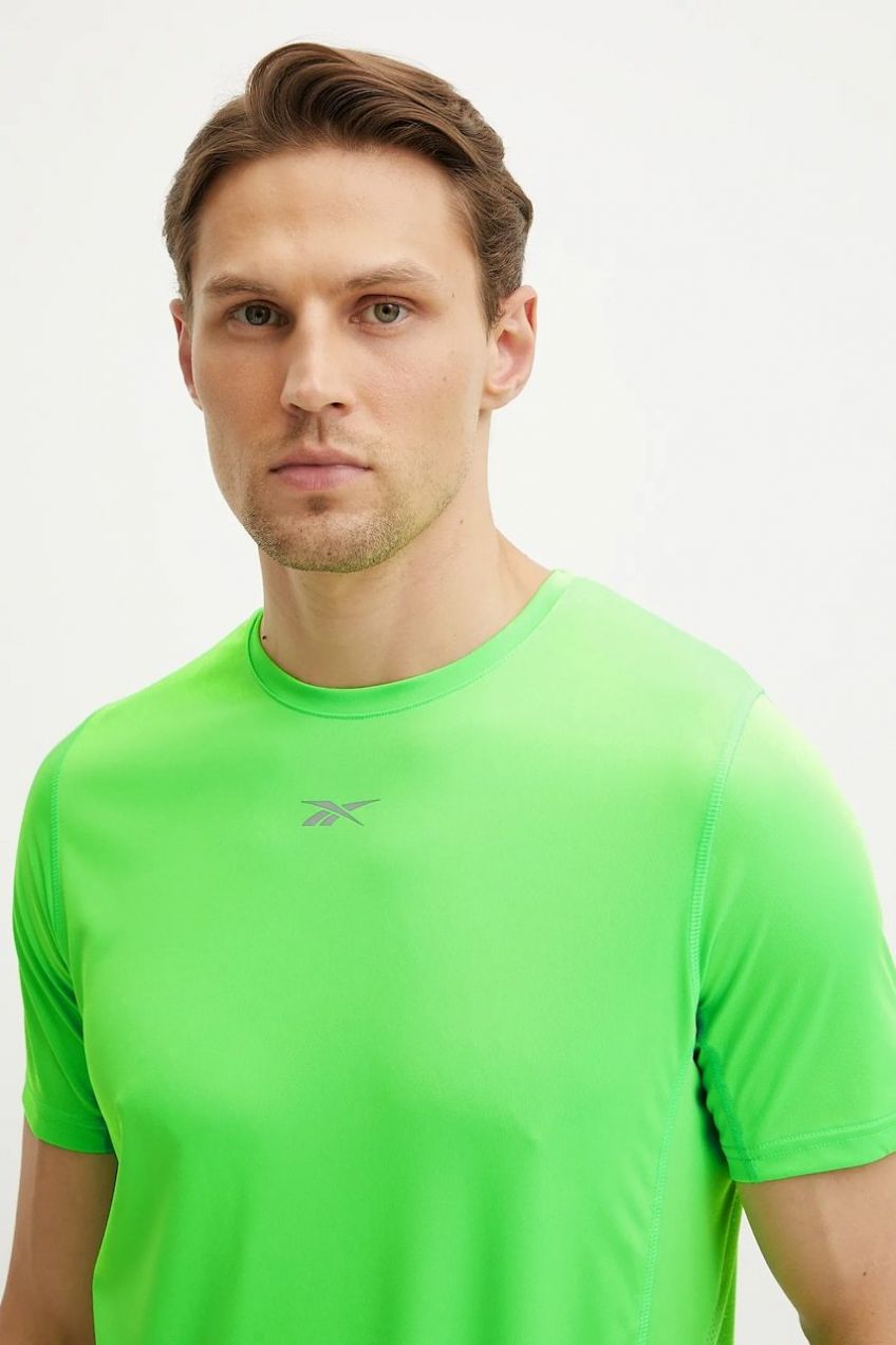 Bežecké tričko Reebok zelená farba, jednofarebné, 100222456