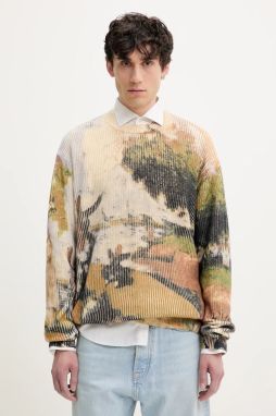 Sveter Desigual MASTERPIECE pánsky, béžová farba, 25SMJF05