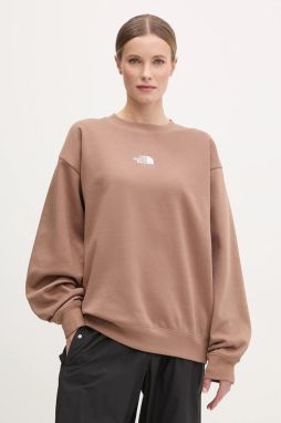 Mikina The North Face Essential dámska, hnedá farba, s nášivkou, NF0A89EP6IH1