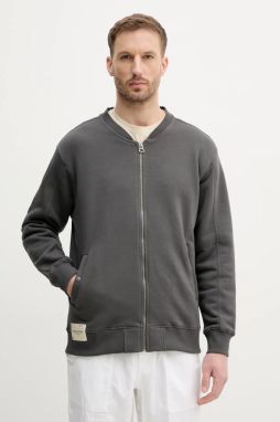 Mikina Alpha Industries Studio Edition Fleece Bomber pánska, šedá farba, jednofarebná, 156302