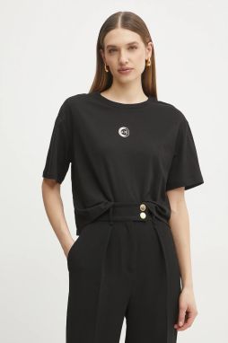 Bavlnené tričko Armani Exchange dámske, čierna farba, XW000321 AF10356
