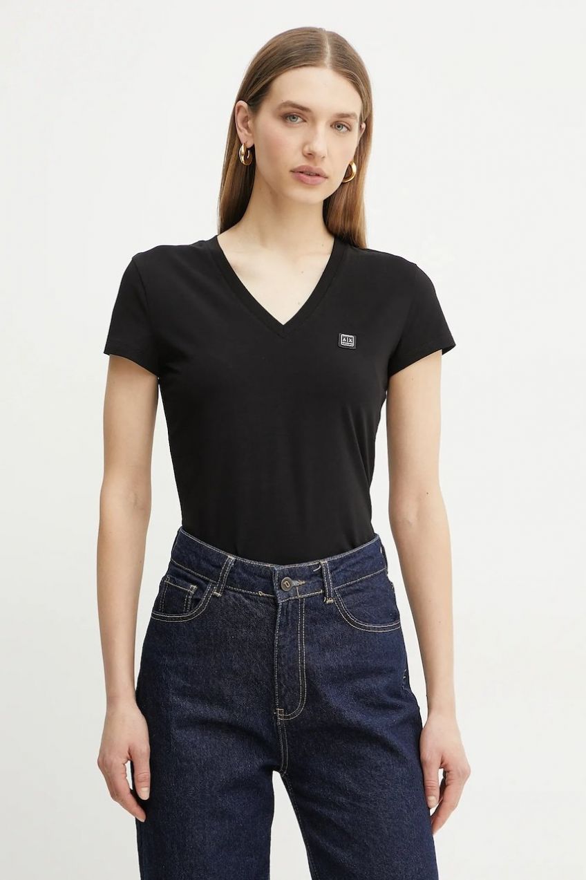Tričko Armani Exchange dámske, čierna farba, XW000105 AF11929