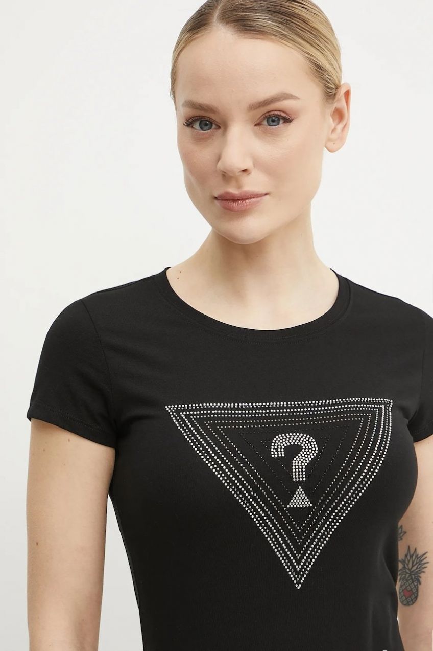 Tričko Guess dámske, čierna farba, W5GI43 KA0Q1