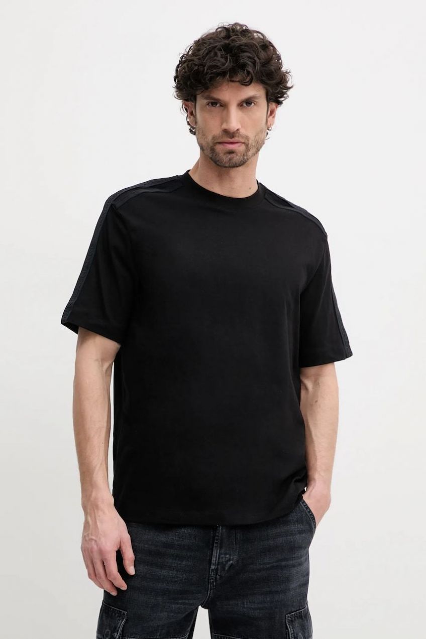 Bavlnené tričko Armani Exchange pánske, čierna farba, s potlačou, XM000322 AF10361