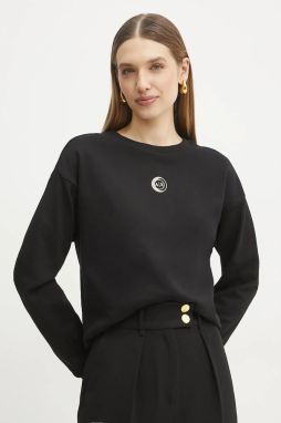 Bavlnená mikina Armani Exchange dámska, čierna farba, jednofarebná, XW000317 AF12217