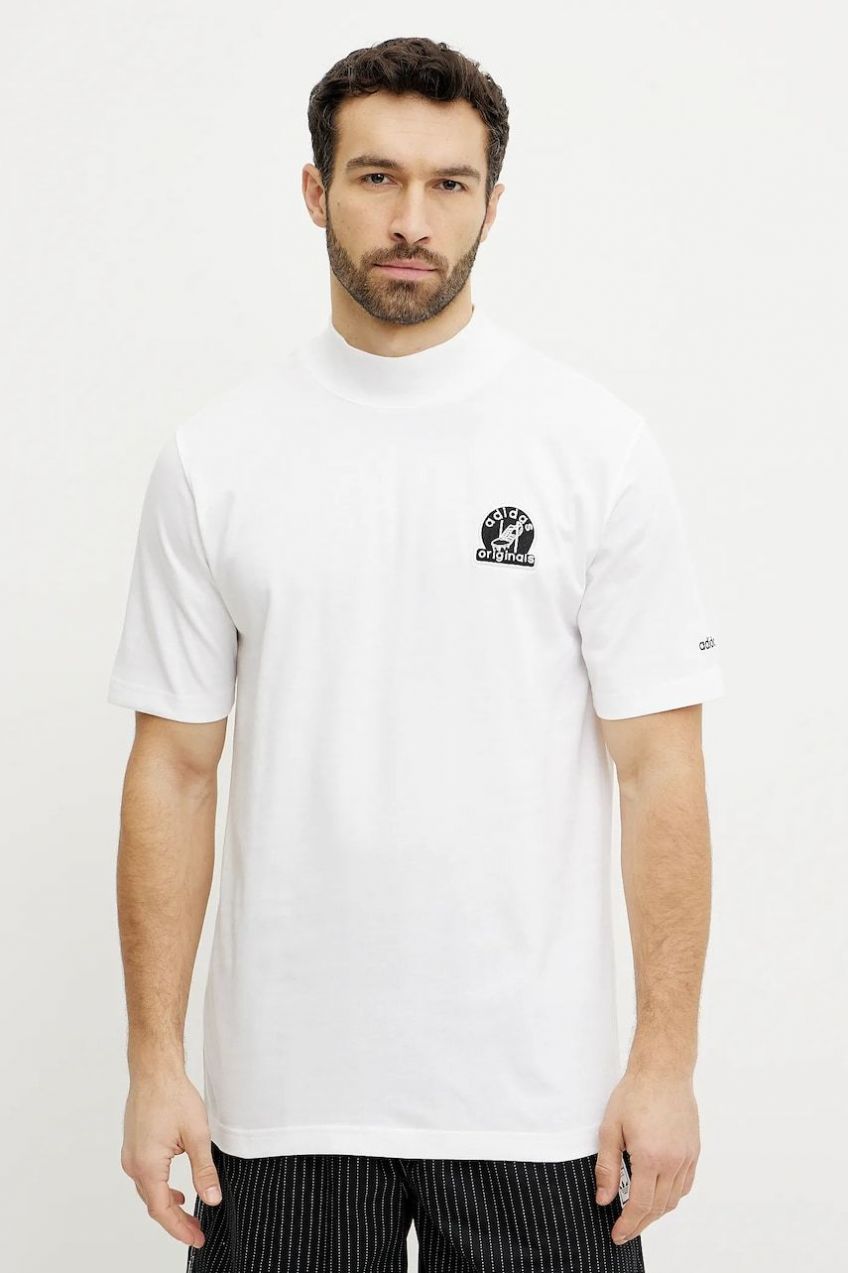 Bavlnené tričko adidas Originals GRFX TEE pánske, biela farba, s nášivkou, JC8367