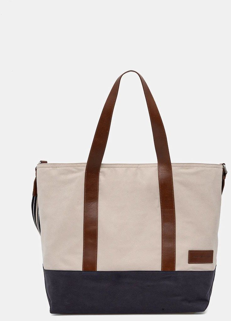 Taška Tommy Hilfiger béžová farba, AM0AM13368
