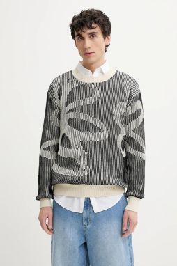 Bavlnený sveter Desigual SALAMANCA pánsky, čierna farba, 25SMJF08