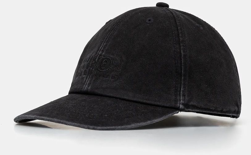 Bavlnená šiltovka MM6 Maison Margiela čierna farba, s nášivkou, SH0TC0005.M35346