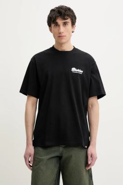 Bavlnené tričko Dickies pánske, čierna farba, s potlačou, DK0A4Z8ZBLK1