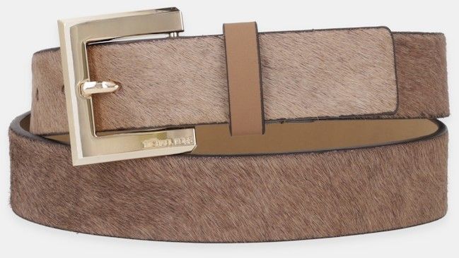 Kožený opasok MICHAEL Michael Kors dámsky, hnedá farba, 559120