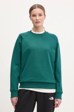 Bavlnená mikina The North Face Relaxed dámska, zelená farba, jednofarebná, NF0A8C396GI1