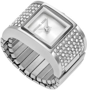 Prsteň s hodinkami Michael Kors DARRINGTON - RING WATCH dámsky, strieborná farba, MK4884