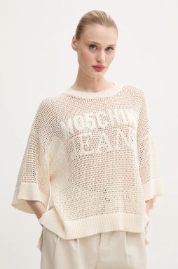 Sveter Moschino Jeans dámsky, béžová farba, tenký, 0904 3701