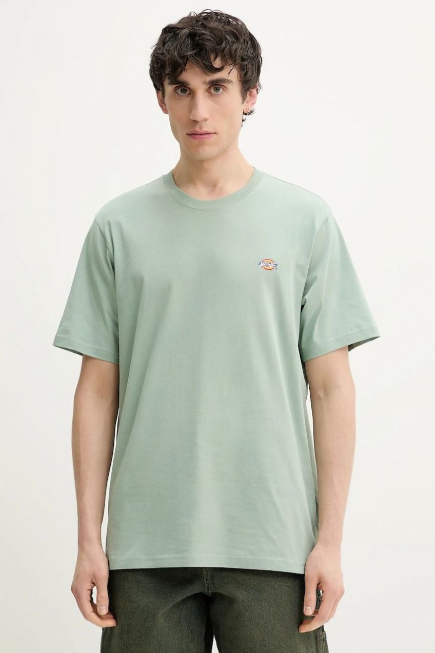 Bavlnené tričko Dickies pánske, zelená farba, s potlačou, DK0A4XDBK361
