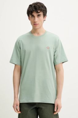Bavlnené tričko Dickies pánske, zelená farba, s potlačou, DK0A4XDBK361