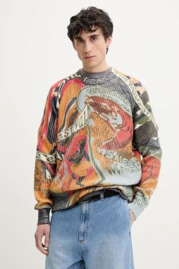 Sveter Desigual AMA pánsky, oranžová farba, 25SMJF11