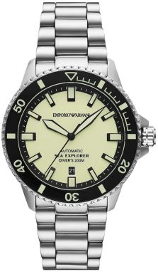 Hodinky Emporio Armani SEA EXPLORER pánske, strieborná farba, AR60083