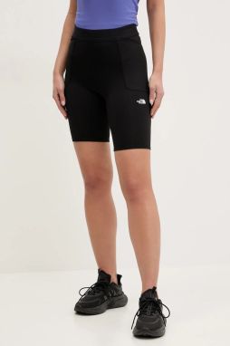 Športové krátke nohavice The North Face Refina dámske, čierna farba, jednofarebné, vysoký pás, NF0A8EF7JK31