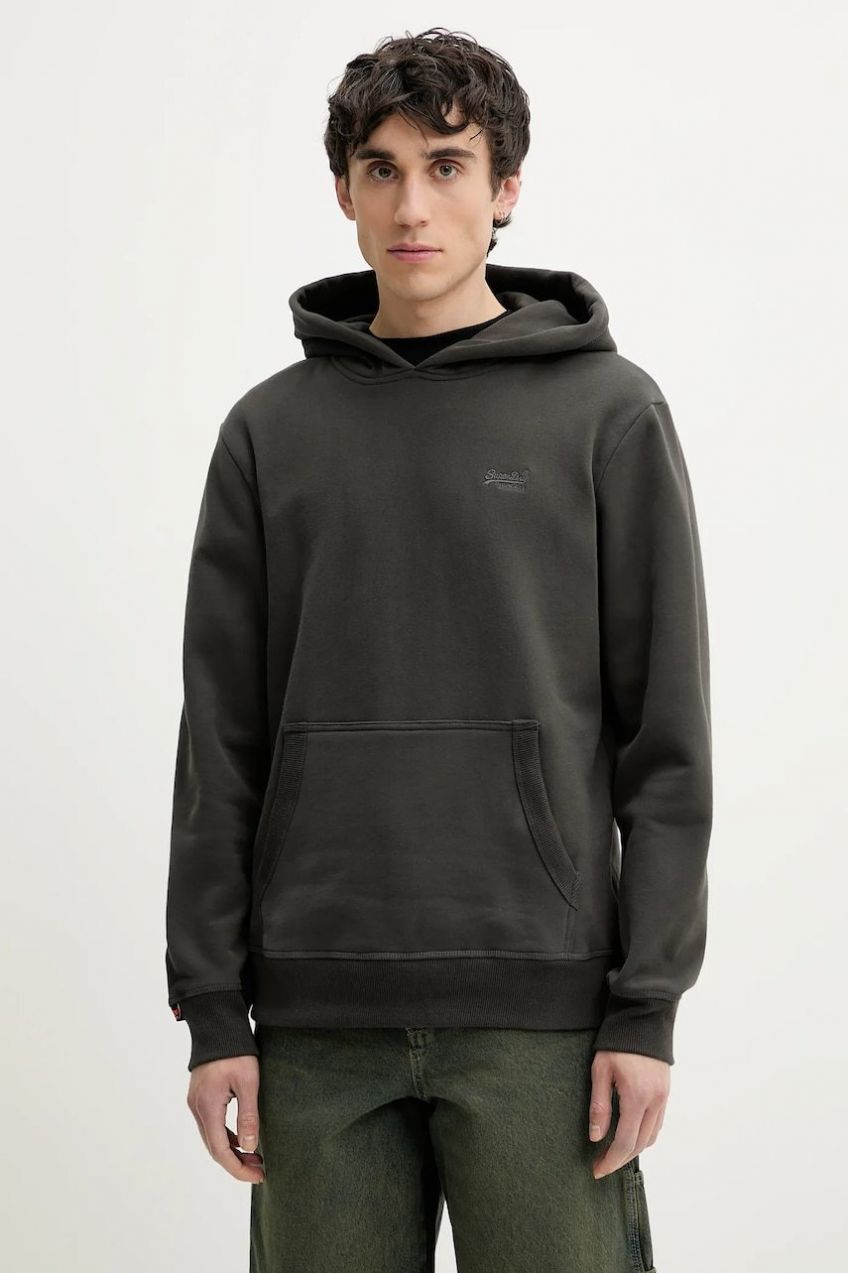 Mikina Superdry pánska, šedá farba, s kapucňou, jednofarebná, M2014168A-06A