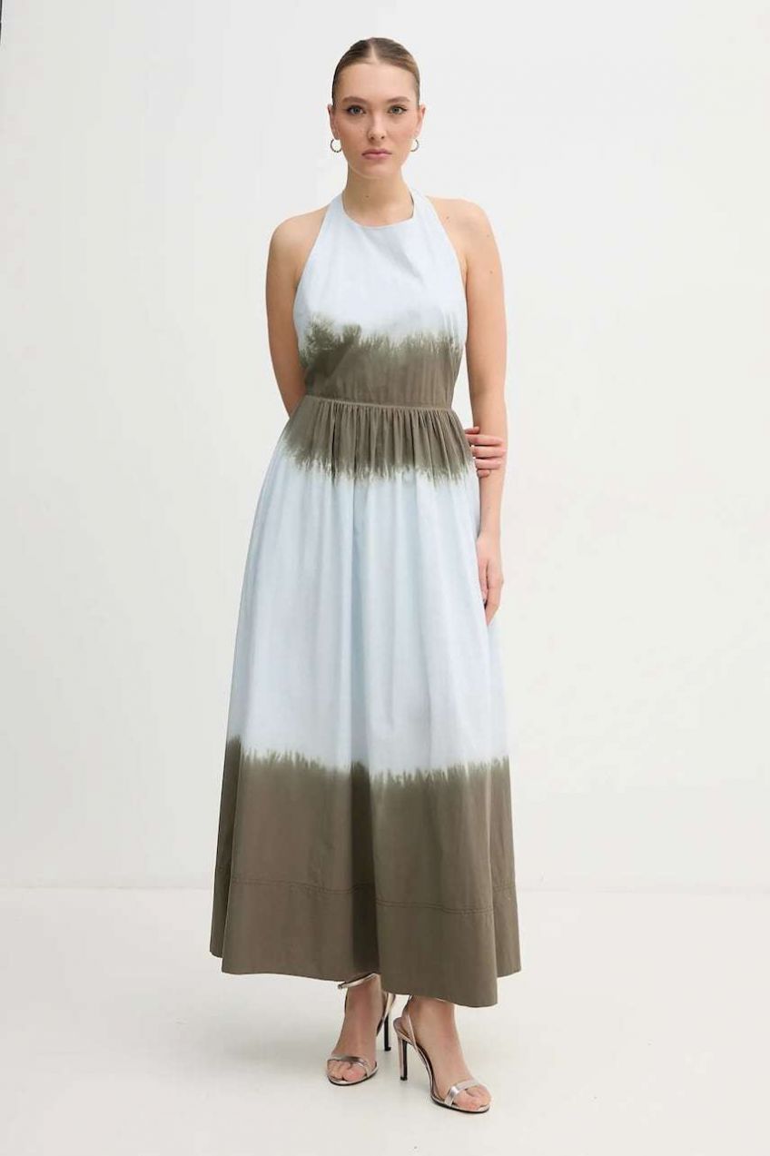 Bavlnené šaty Dkny maxi, áčkový strih, DJ5D9063