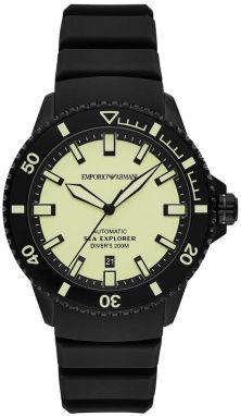 Hodinky Emporio Armani SEA EXPLORER pánske, čierna farba, AR60085