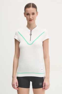 Tréningové tričko adidas by Stella McCartney TrueNature biela farba, s polorolákom, JI5228