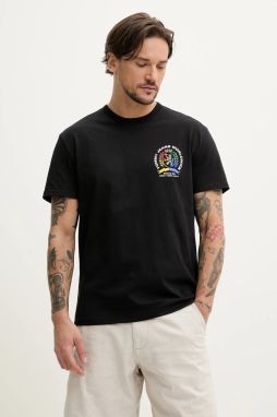Bavlnené tričko Tommy Jeans pánske, čierna farba, s potlačou, DM0DM20813
