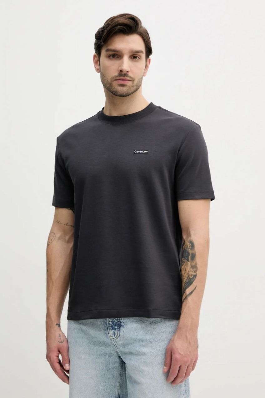 Tričko Calvin Klein Jeans pánske, čierna farba, jednofarebné, J30J327234