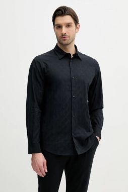 Bavlnená košeľa Armani Exchange pánska, tmavomodrá farba, regular, s klasickým golierom, XM000197 AF12179