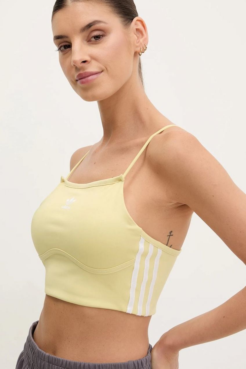 Top adidas Originals 3-Stripes žltá farba, JD5010