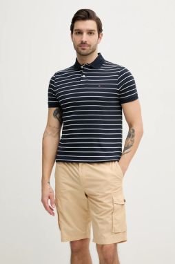 Bavlnené polo tričko Tommy Hilfiger pánske, tmavomodrá farba, jednofarebné, MW0MW39994