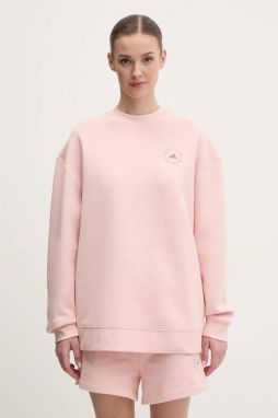 Tepláková mikina adidas by Stella McCartney ružová farba, jednofarebná, JN0229