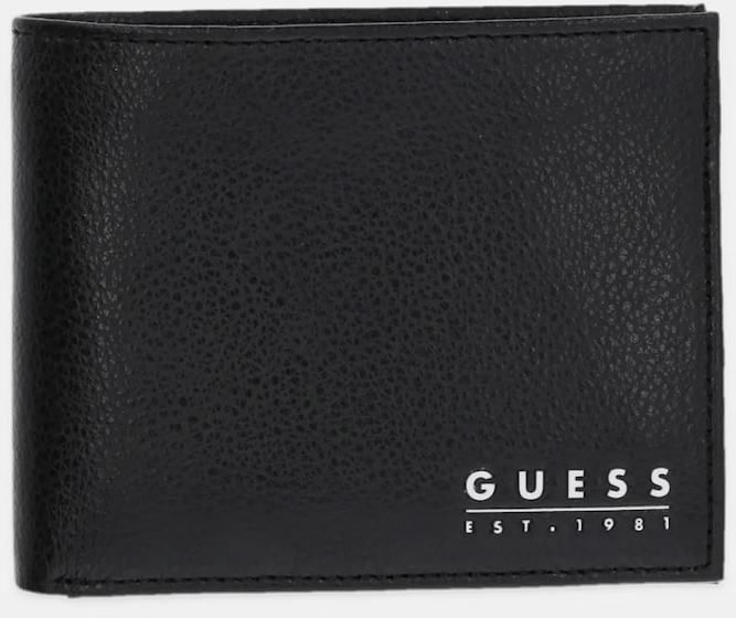 Kožená peňaženka Guess MADRID pánska, čierna farba, SMMATL LEA20