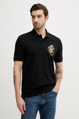 Bavlnené polo tričko Armani Exchange pánske, čierna farba, s potlačou, XM000215 AF10366
