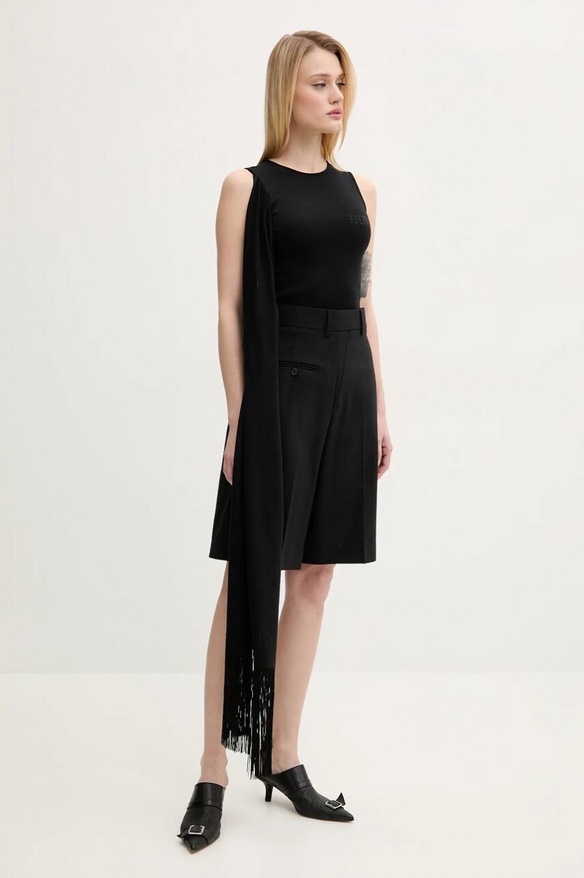 Top MM6 Maison Margiela dámska, čierna farba, jednofarebná, S52NL0069.MTJ017