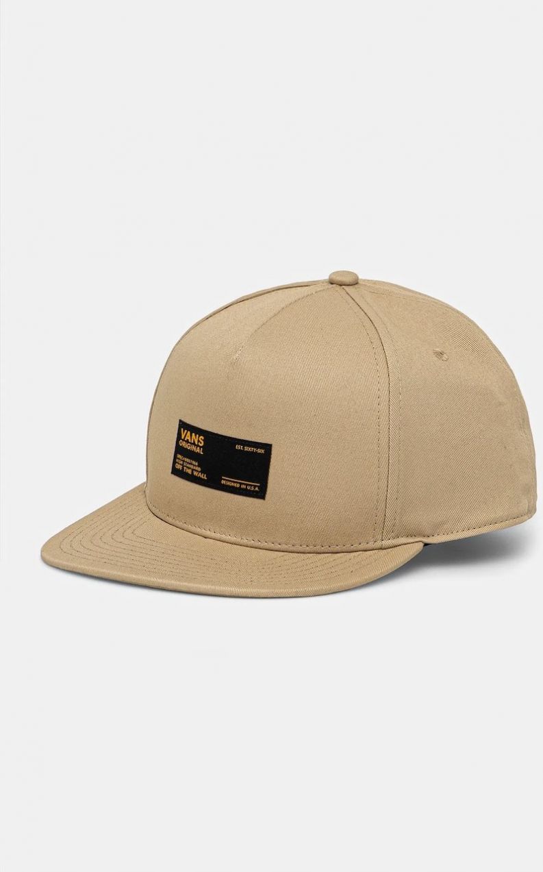 Bavlnená šiltovka Vans béžová farba, s nášivkou, VN000NBX4MG1