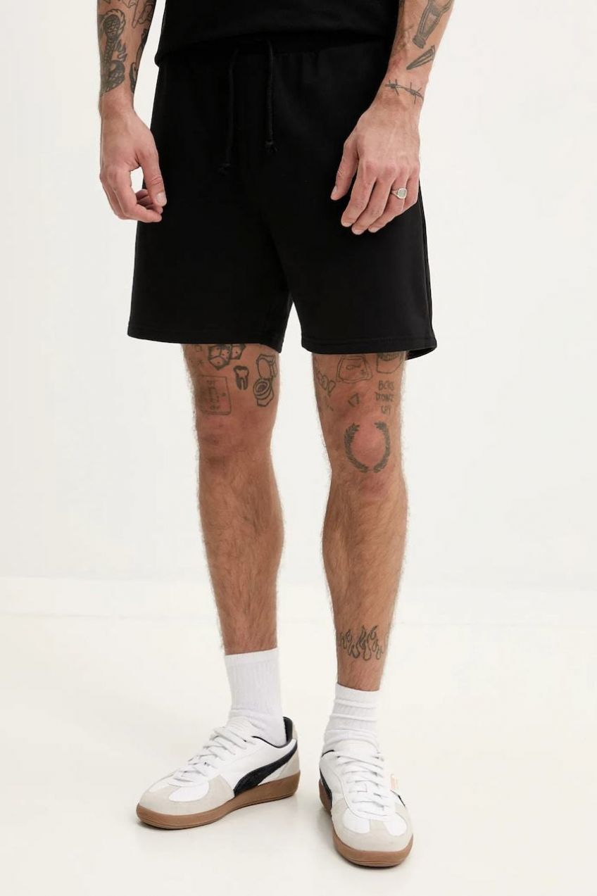 Bavlnené šortky Tommy Jeans pánske, čierna farba, DM0DM21369