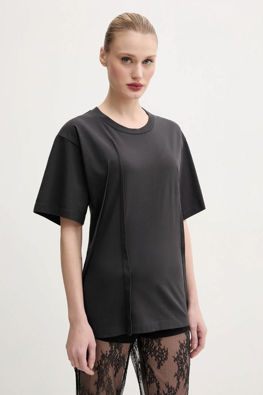Bavlnené tričko MM6 Maison Margiela dámske, čierna farba, S52GC0328