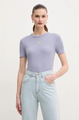 Tričko Calvin Klein Jeans dámske, fialová farba, J20J225244