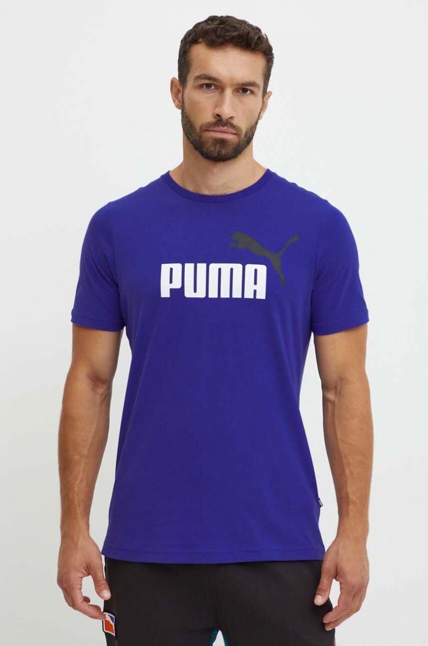 Tričko Puma pánsky, tmavomodrá farba, s potlačou