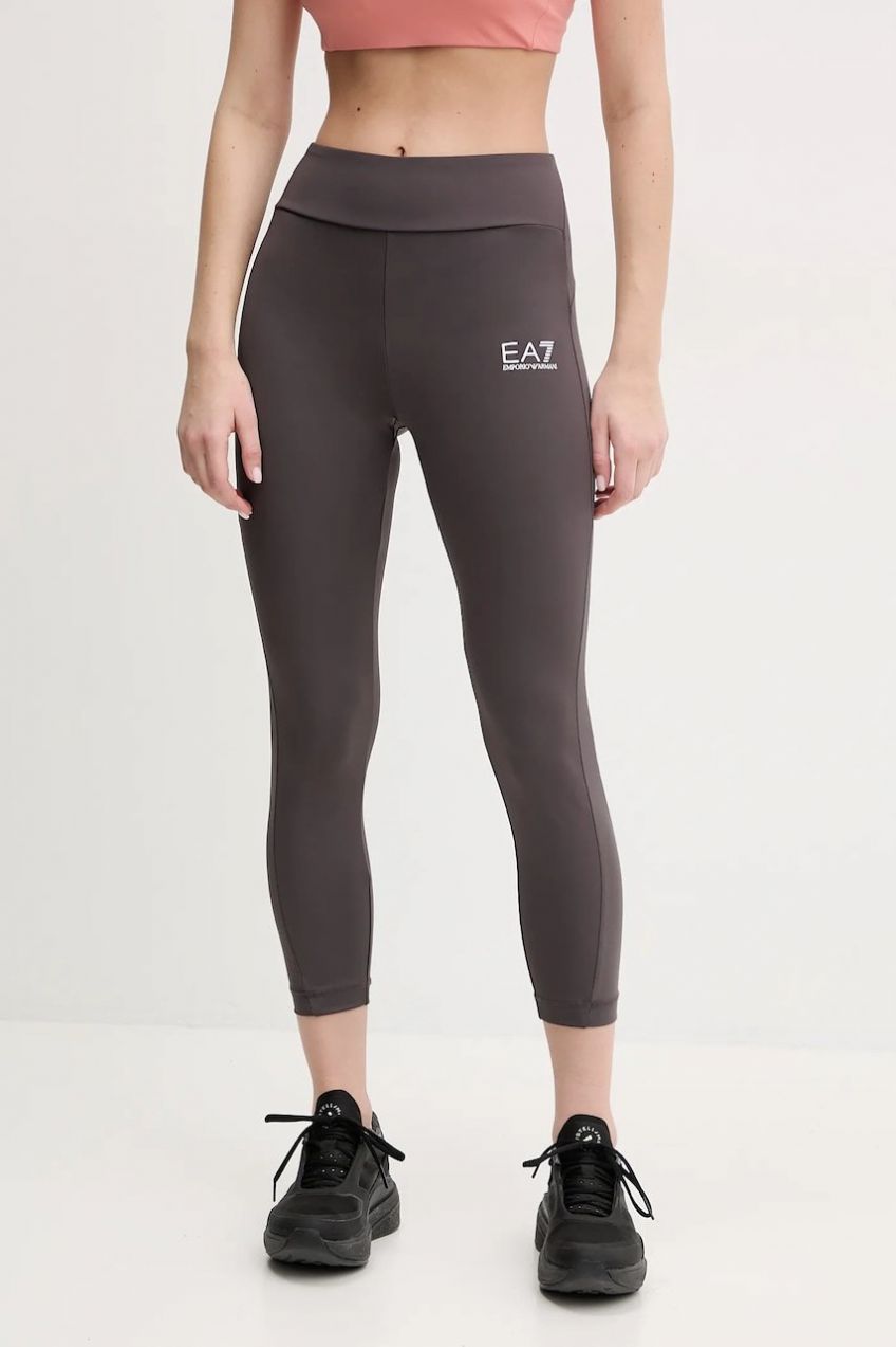 Tréningové legíny EA7 Emporio Armani hnedá farba, jednofarebné, AF12627.7W000239