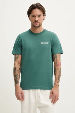 Bavlnené tričko Abercrombie & Fitch pánske, zelená farba, s potlačou, KI123-5001