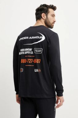 Tréningové tričko s dlhým rukávom Under Armour Workwear Logo čierna farba, s potlačou, 1390167