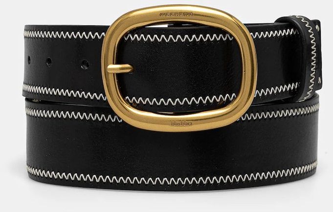 Kožený opasok Weekend Max Mara dámsky, čierna farba, 2515501025600