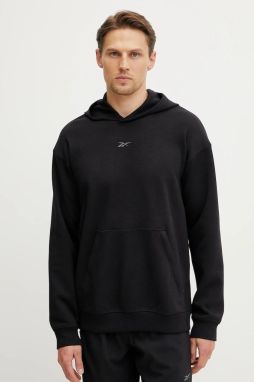 Tepláková mikina Reebok Athlete čierna farba, s kapucňou, jednofarebná, 100215038