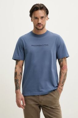 Bavlnené tričko Abercrombie & Fitch pánske, s nášivkou, KI175-5130