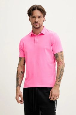 Bavlnené polo tričko Superdry pánske, ružová farba, jednofarebné, M1110440A-C8I