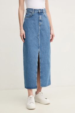Rifľová sukňa Pepe Jeans MAXI SKIRT HW midi, rovný strih, PL901185ND3R